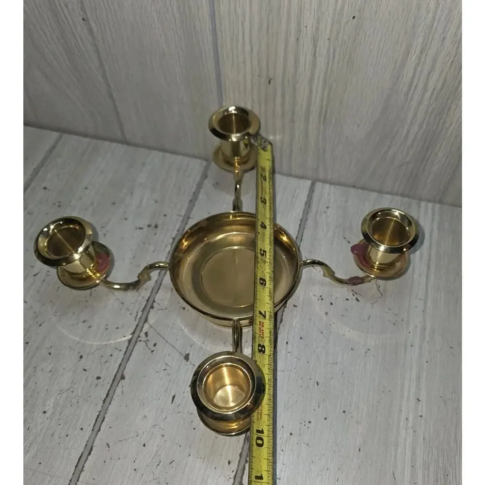 Vtg 90s Partylite Winchester 4 Candle Holder Solid Brass Lacquer Finish Regency - Picture 5 of 7
